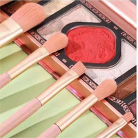 Ensemble de pinceaux de maquillage de voyage personnalisés avec logo YM, étui portable, poils synthétiques doux, marque privée, fabricant OEM ODM