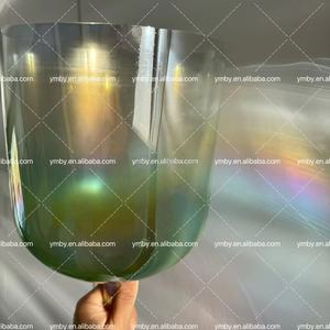 Bol chantant en cristal de quartz pur à 99,99 % avec poignée, thérapie <span class=keywords><strong>quantique</strong></span> d'alchimie, chakra vert, fréquence 432 Hz/440 Hz pour le son - Product Image 6