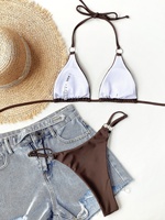 Maillots de bain sexy à micro-bretelles, mini maillot de bain, vente chaude 2021, bikini à liens ajustables pas cher pour femmes, couleur unie, string, dos nu