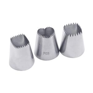 F03 Stainless Steel Piping Tip 18 Tooth <b>Square</b> For Butter Cake Decorating - Product Image 1