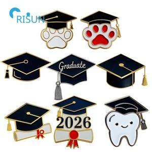 Fabricante personalizar sombrero de soltero Mortarboard graduación graduado esmalte solapa Pin insignia broche personalizado graduación esmalte Pin - Product Image 1