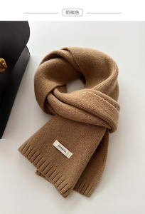 冬用100% カシミアミディアムレングス無地多機能ウォームニットスカーフ女性用毎日使用アウトドア - Product Image 6