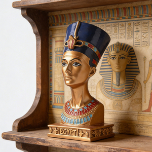 Busto in Resina della Regina Nefertiti dell'Antico Egitto, Figurina Dipinta, Scultura Artistica per Arredamento Casa, Souvenir Fujian - Product Image 3
