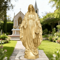 Statue personnalisée de la Vierge Marie en bronze antique, artisanat religieux catholique, ornements pour la décoration d'églises et de chapelles privées, sculpture