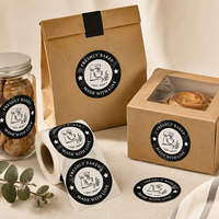 Étiquettes rondes personnalisées pour emballages alimentaires avec découpe pour le branding