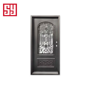 Chúng tôi bán buôn tùy chỉnh cửa sắt rèn thép chính đôi bên ngoài cửa - Product Image 1