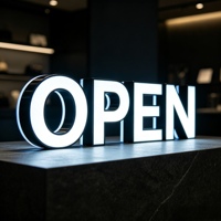 Enseigne lumineuse LED 3D personnalisée, enseigne en acrylique éclairée, enseigne de devanture de magasin, enseigne lumineuse extérieure pour boutique, restaurant, salon