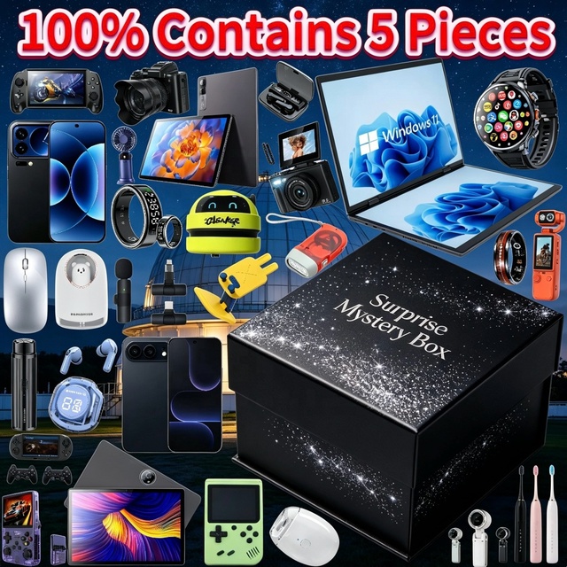 Includes 5 Pieces Electronic Surprise Box With 5G Smartphone Smartwatch Wireless Earbuds Random Mobile Gadgets Lucky Gift Box