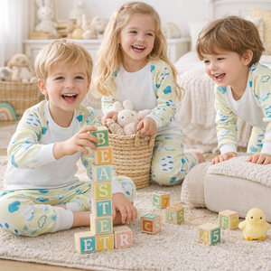 Ensemble de pyjamas pour enfants personnalisés, sublimation vierge, garçons, filles, tout-petits, pyjamas en polyester, pyjamas pour enfants, ensembles en gros - Product Image 1