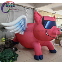 Cochon volant gonflable géant rose pour l'extérieur, pour la publicité