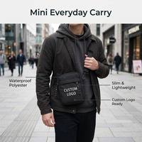 Sac bandoulière vintage miniature avec logo personnalisé |   Sac de poitrine pour téléphone en polyester imperméable pour hommes |   Vente en gros OEM en vrac