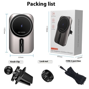 Vente en gros d'usine, chargeur de voiture sans fil magnétique Meskey CWD18 15W PD 3.0 avec port Type-C pour smartphone, usage professionnel - Product Image 6
