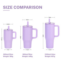 Nuevo Vaso Térmico de Acero Inoxidable 100% Hermético de 40oz, Doble Pared con Aislamiento al Vacío, 6-12 Horas de Aislamiento Térmico, con Asa y Pajita, Libre de BPA