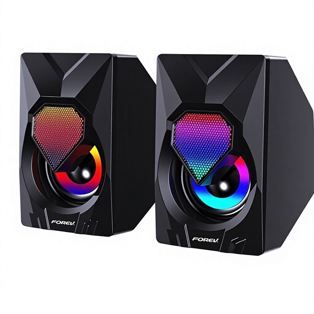 New Wired Gaming Speaker FV-209 with Vibrant RGB Lighting Karaoke Sound Outdoor Subwoofer and Compact Desktop Design