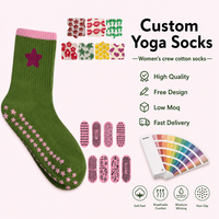 Chaussettes de yoga en coton personnalisées avec logo, tricotées jacquard, antidérapantes, respirantes, pour femme, idéales pour le Pilates, collection automne