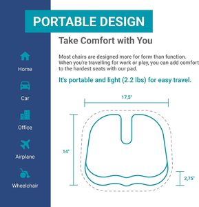 <span class=keywords><strong>Coussin</strong></span> Confortable pour Soulager la Douleur du Coccyx, Antidérapant, Ergonomique, en Mousse à Mémoire de Forme, pour Chaise de Bureau et Fauteuil Roulant - Product Image 4