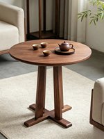 Mittelalterlicher Runder Esstisch/Kaffeetisch aus Massivem Ulmenholz im Vintage-Stil für Kleine Wohnungen, Pensionen/Hotels, Wohnmöbel