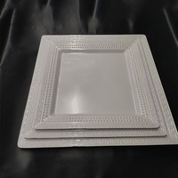 Assiette Super Grande en Mélamine 100% Blanche de Haute Qualité, Ovale, Carrée ou Ronde de 12, 14, 16 Pouces, pour Restaurants et Hôtels
