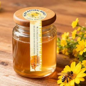 50pcs Tamper Proof Pure Honey <b>Stickers</b> Resistance Evident Seals Labels for Jars <b>Bottle</b> Lid Sealing Food Packaging - Product Image 4