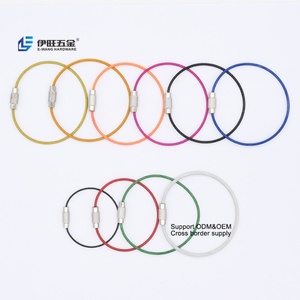 Porte-clés en câble métallique coloré en acier inoxydable YIWANG - Product Image 1