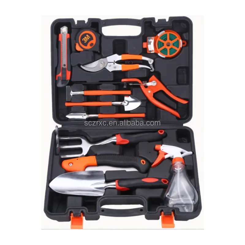 Amazon Hot Sale 12pcs Garden Tool Kits In Case High Quality Durable Gardening Tool Set