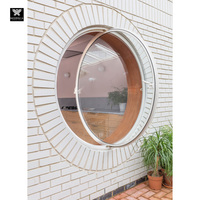 Ventanas Pivotantes Redondas Modernas de Aluminio con Vidrio Acanalado 360 °   Ventanas Circulares de Vidrio Templado con Diseño Giratorio Georgia
