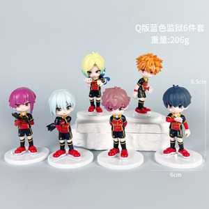 Usine 6 pc/ensemble 9.5cm Isagi Yoichi Bachira Meguru Anime figurine en plastique jouet mignon bleu <span class=keywords><strong>Prison</strong></span> figurine voiture ornement - Product Image 2