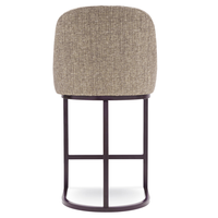 Tabouret de Bar rembourré de cuisine du milieu du siècle avec dossier en bois gris moderne contemporain SGS chaise de salle à manger rembourrée meubles de Bar