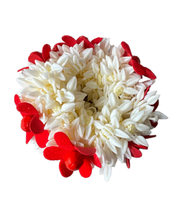 ดอกไม้ประดิษฐ์จากผ้ากัจรา พลาสติก แข็งแรง ทนทาน เป็นมิตรกับสิ่งแวดล้อม กันน้ำ สายรัดข้อมือสำหรับผู้หญิง ของขวัญงานแต่งงาน ฮัลดี เมห์นดี - Product Image 1