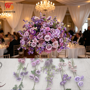 SMOOTH Large Artificial Flower Ball Purple Silk Flower Centerpiece Decor Flower Ball For Wedding Table Decoration - Product Image 3