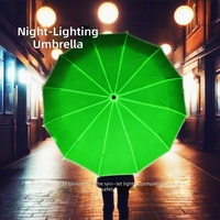 Parapluie pliant automatique fluorescent Shu Ning, brille dans le noir, avec armature en acier, boîte cadeau, housse en peluche, protection UPF pour étudiants