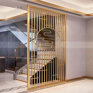 EX253 Customized Modern Restaurant Stainless Steel Laser Cut Foldable Multi-Functional <b>Wall</b> Panel Room Divider - Product Image 4