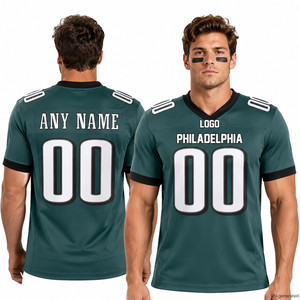 Uniforme de football américain taille 6XL avec logo personnalisé, impression par sublimation, personnalisation pour équipes et clubs - T-shirt à col en V pour homme - Product Image 3