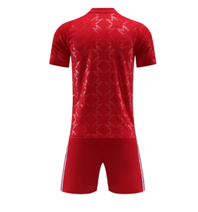 Ensemble de maillots de football pour hommes, manches courtes, évacuation de l'humidité, imprimé géométrique, polyester, coupe athlétique, toutes saisons - Product Image 1