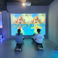 Attraction Sportive Interactive : Jeu de Course à Rameurs en Réalité Augmentée avec Projection, Jeu de Fitness Interactif pour Centres de Divertissement Familial