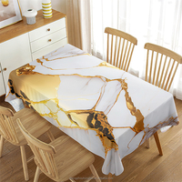 Nappe anti-éclaboussures intérieure/extérieure de la collection de table, rectangle, 60*84, couverture de table à rayures d'été pour décor de dîner de fête