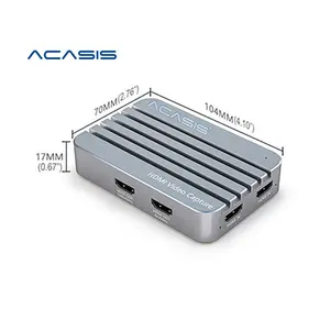 Tarjeta de captura de vídeo de doble canal Acasis, interruptor HD USB3.0 4K60fps, grabadora de caja en vivo, transmisión en vivo, grabación de vídeo