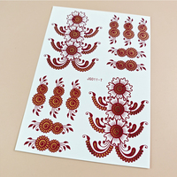 Tatouage Temporaire Henna Brun Doré Personnalisé OEM Imperméable Autocollant Art Corporel Main Bras Doigts Mehendi