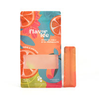 Sachet Doypack imprimé personnalisé orange couleur unie à fond plat 1kg avec fenêtre transparente et fermeture éclair pour desserts glacés surgelés, vente en gros