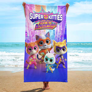 Toalla de Playa de Microfibra Sublimada con Diseño de Gato de Dibujos Animados, Personalizada, Ligera, de Secado Rápido, sin Arena, con Logotipo, Impresión Digital, Venta al por Mayor - Product Image 3