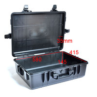 Boîte de rangement d'outils d'extérieur en plastique rigide, grande, étanche, anti-poussière, anti-chute, anti-corrosion, couleur personnalisée, 670x500x210mm