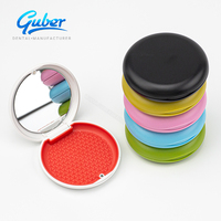 Boîte de rangement pour prothèses dentaires Guber Ortho Care en plastique avec miroir, pratique à emporter, produit d'hygiène buccale multifonctionnel