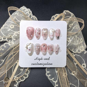 Haut de gamme de luxe fait à la main amandes courtes fournitures pour les ongles faux ongles en gros presse sur les ongles <span class=keywords><strong>Palette</strong></span> de fard à paupières artificielle - Product Image 3