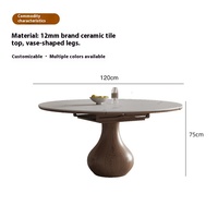 Ensemble de table à manger moderne en bois massif avec chaises en marbre, design extensible et pliable, pour salon, maison, villas