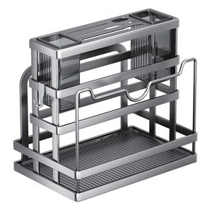 Portautensili da <span class=keywords><strong>Cucina</strong></span> in <span class=keywords><strong>Acciaio</strong></span> al Carbonio, Organizzatore Domestico, Supporto in Metallo per Coltelli, Cucchiai e Utensili - Product Image 3