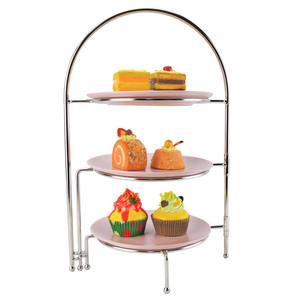 Supporto per torta a 3 livelli, espositore in acciaio inossidabile per cupcake dessert fruit-holiday party buffet vassoio/piatto da portata - Product Image 1