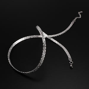 Bán Buôn Đồ Trang Sức Thời Trang Thép Không Gỉ Mạ Bạc Phẳng Ngọc Trai Bóng Nổi Rắn Chuỗi Dây Chuyền Cho Phụ Nữ - Product Image 3