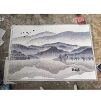 Motif de mosaïque en marbre, image de fleur, carrelage mural