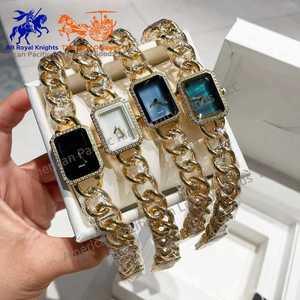 Montres-bracelets mécaniques automatiques à quartz de luxe pour femmes, élégantes, avec cristaux, strass et diamants, en alliage simple, idéales comme cadeau - Product Image 1