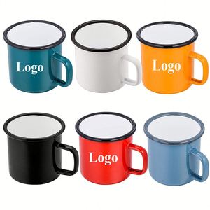 แก้วเคลือบหนาพิมพ์โลโก้ตามสั่ง ขายส่ง ขนาด 300 มล. แก้วกาแฟสีสันสดใสสำหรับแคมป์ปิ้งและใช้ในบ้าน - Product Image 1